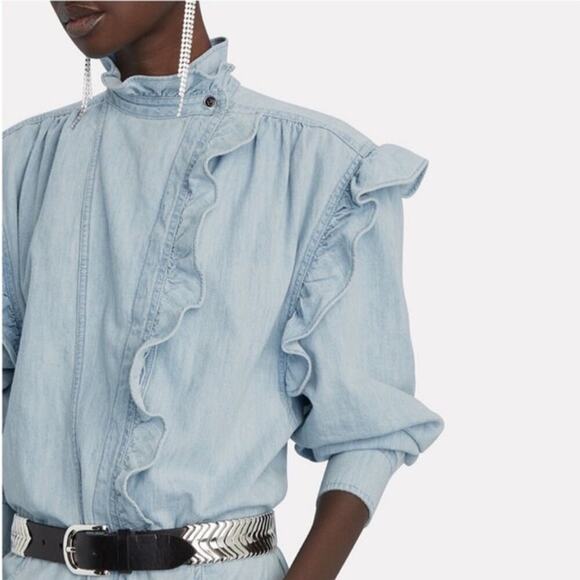 Isabel Marant Etoile Gayle Denim Jumpsuit Size 38 - Picture 3 of 8